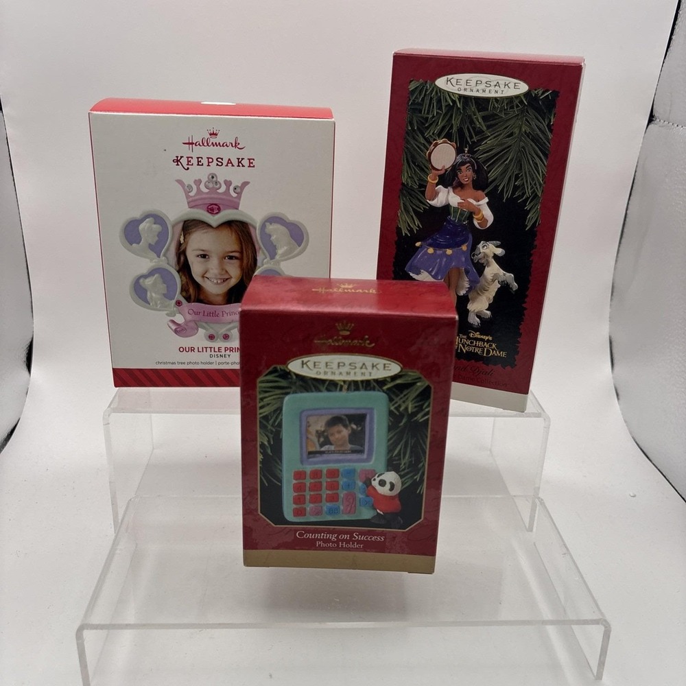 Hallmark Keepsake Ornaments~Lot of 3~Esmeralda/Counting on Success/Princess~NIB